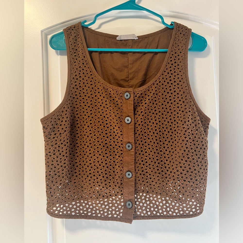 Everlane Button Crop Vest